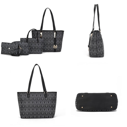 Alexy Women'S Tote Bag, Small Tote Bag, Pouch Purse & Wristlet Wallet Bag 4 Pcs Handbag Set by Mia K - Red