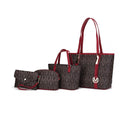 Alexy Women'S Tote Bag, Small Tote Bag, Pouch Purse & Wristlet Wallet Bag 4 Pcs Handbag Set by Mia K - Red