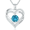 Love Pendant Necklace with Zirconia Birthstone, Women'S Jewelry Gift for Christmas, Birthday, Anniversary
