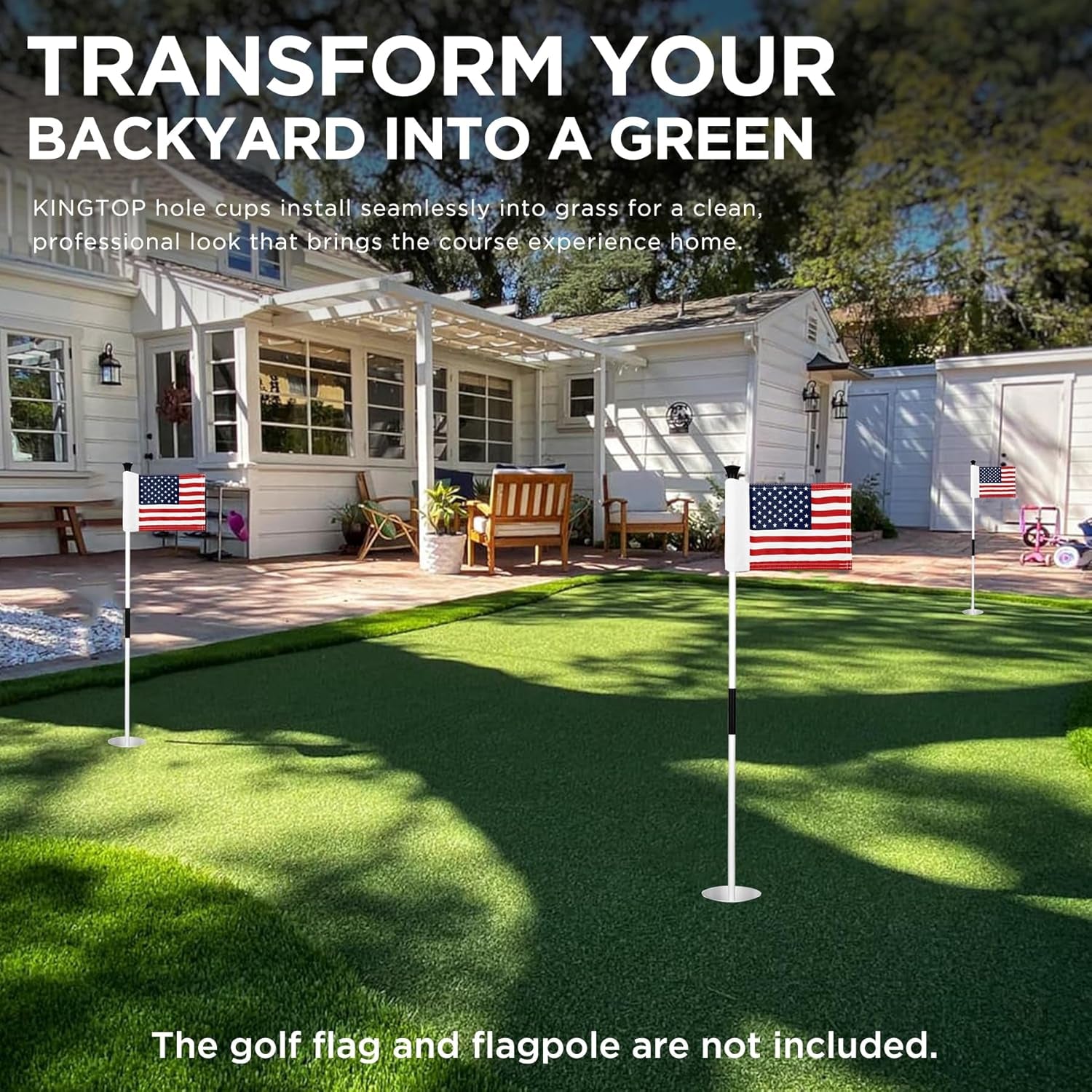 Golf Hole Cup for Backyard Practice Putting Green, Fit PGA | LPGA | USGA Regulations, ABS Ivory White, Outdoor Indoor Golf Putting Cup